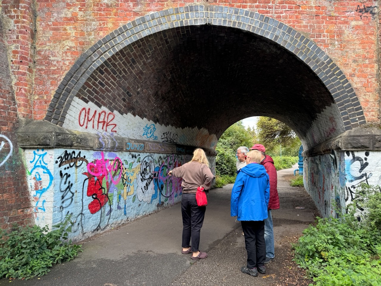 'Walk and talk' workshop participants on the route of the Blackberry Line